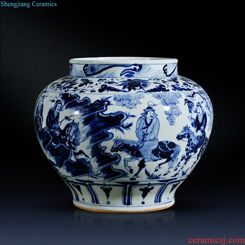 Jingdezhen ceramics and exquisite knife clay under the green glaze hand-painted color vases, flower arranging flowers is contemporary and contracted sitting room