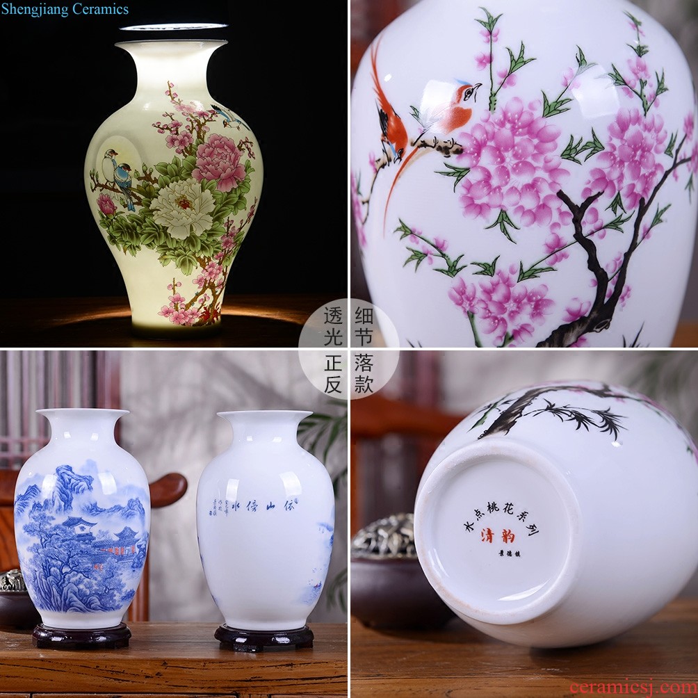 Blue and white porcelain vase furnishing articles sitting room flower arranging Chinese jingdezhen ceramics hand-painted antique porcelain home decoration