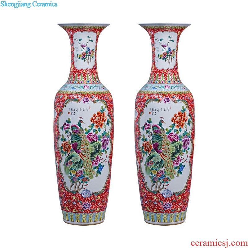 Jingdezhen ceramic masters hand draw large vases, furnishing articles now rising household decoration for the opening of blue and white porcelain gifts