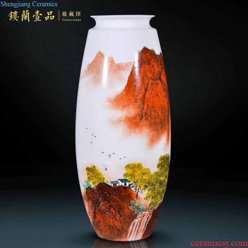 Jingdezhen ceramics imitation qing qianlong blue-and-white YunLongWen plum bottle vases, Chinese style living room home decoration furnishing articles