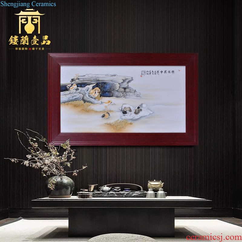 Jingdezhen ceramics hand-painted decorative new Chinese style household porcelain plate hang a picture sitting room metope adornment mural furnishing articles