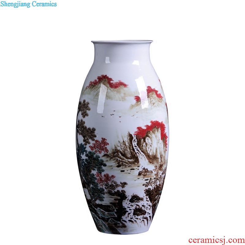 Jingdezhen ceramics vase Famous hand painted peony large bottle of new Chinese style living room decoration housewarming furnishing articles