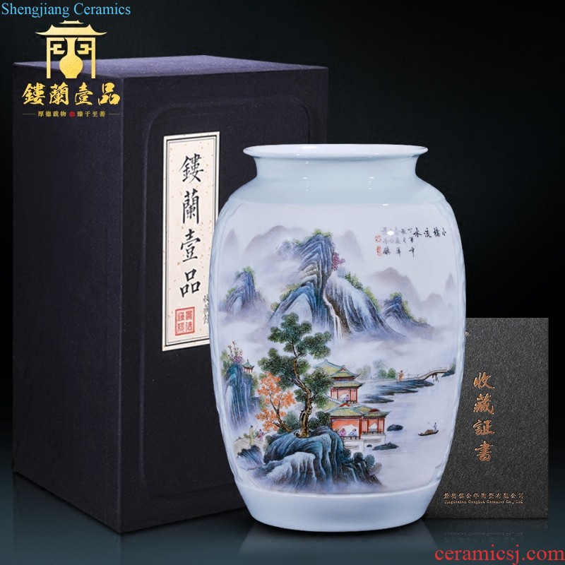 Jingdezhen porcelain hand-painted ceramic flower arranging large vases, the sitting room is the study of new Chinese style TV ark adornment marriage furnishing articles