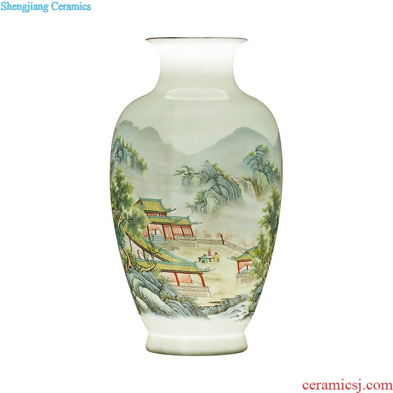 Jingdezhen ceramics vase landscape painting of flowers and flower arrangement sitting room place mesa home TV ark adornment ornament