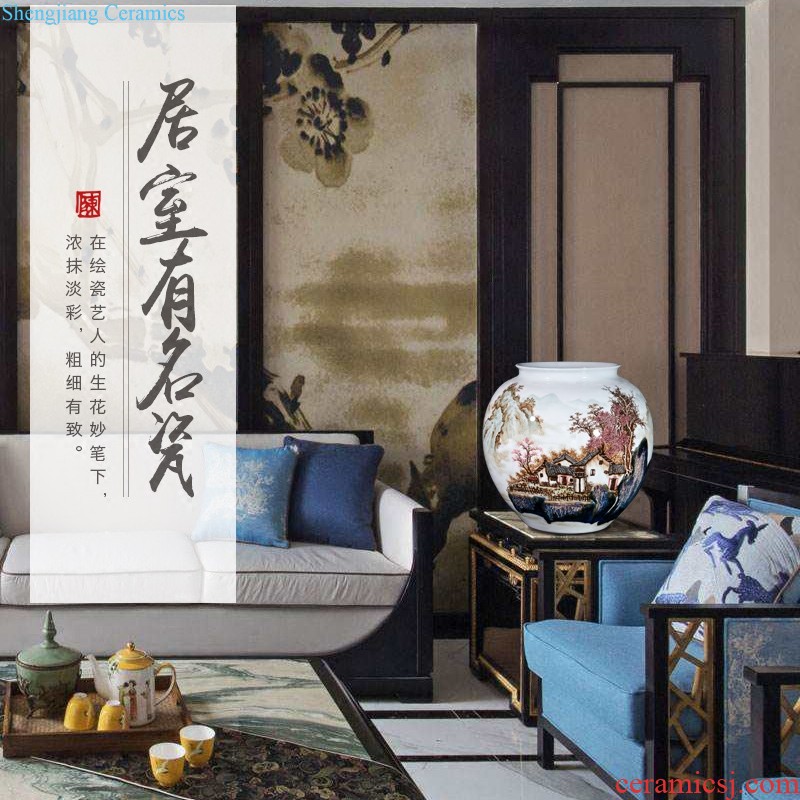 Jingdezhen ceramics archaize qing qianlong yellow ground 巩红 ssangyong gourd vases, sitting room home furnishing articles