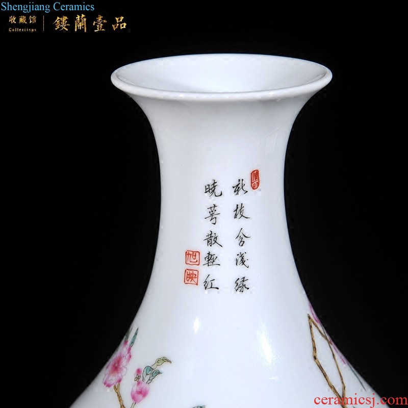 Jingdezhen imperial kiln chinaware imitation qing qianlong, white-floored wear red dragon pattern fishtail vase sitting room adornment is placed