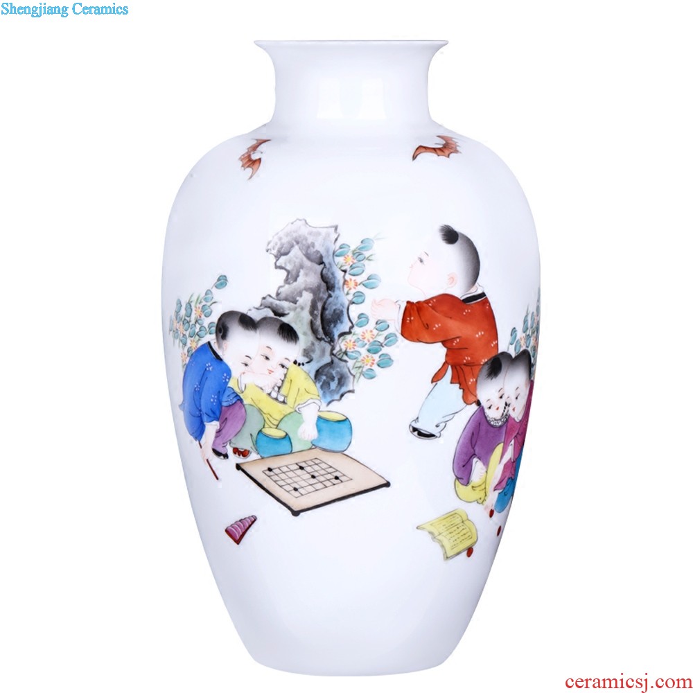 Jingdezhen ceramics furnishing articles hand-painted pastel Dutch rhyme vases, flower arrangement of Chinese style household adornment handicraft sitting room