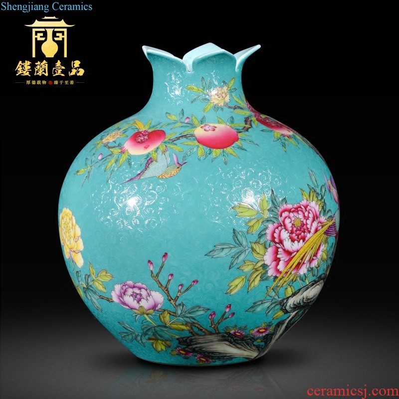 Jingdezhen ceramics imitation qing yongzheng enamel paint vines flower vase furnishing articles sitting room home decor collection