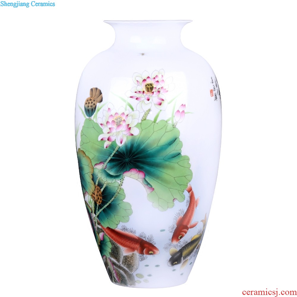 Jingdezhen ceramics vase imitation qing yongzheng blue bucket dragon grain mei bottles of Chinese style household adornment furnishing articles