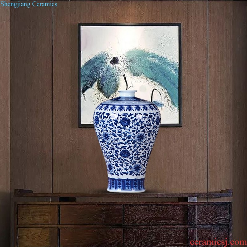 Jingdezhen ceramic general furnishing articles pastel color glaze tank storage tank is a new Chinese style household adornment sitting room decoration