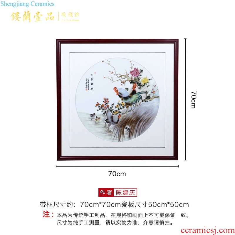 Jingdezhen ceramics hand-painted background of new Chinese style household sitting room adornment metope adornment mural porcelain plate hang a picture