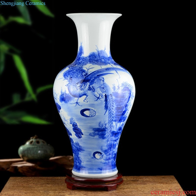 Jingdezhen ceramic general white pot vase furnishing articles large Chinese style living room dry flower flower arranging rich ancient frame ornaments