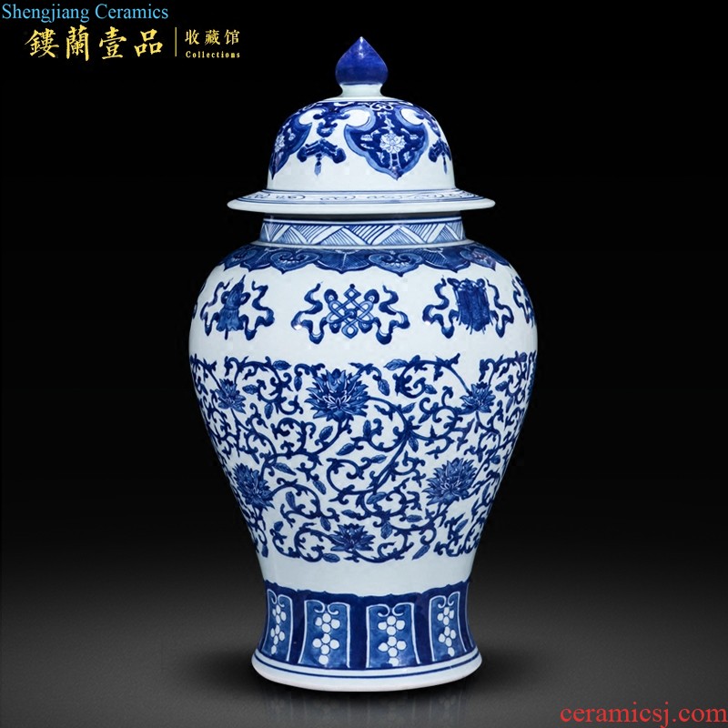 Jingdezhen ceramics archaize qianlong blue-and-white kirin play pearl celestial home furnishing articles collection of large vase