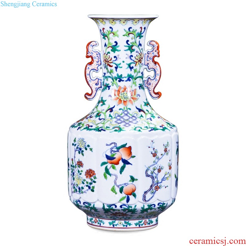 Famous master of jingdezhen ceramics hand-painted enamel vase Charactizing a fine spring Home sitting room adornment is placed