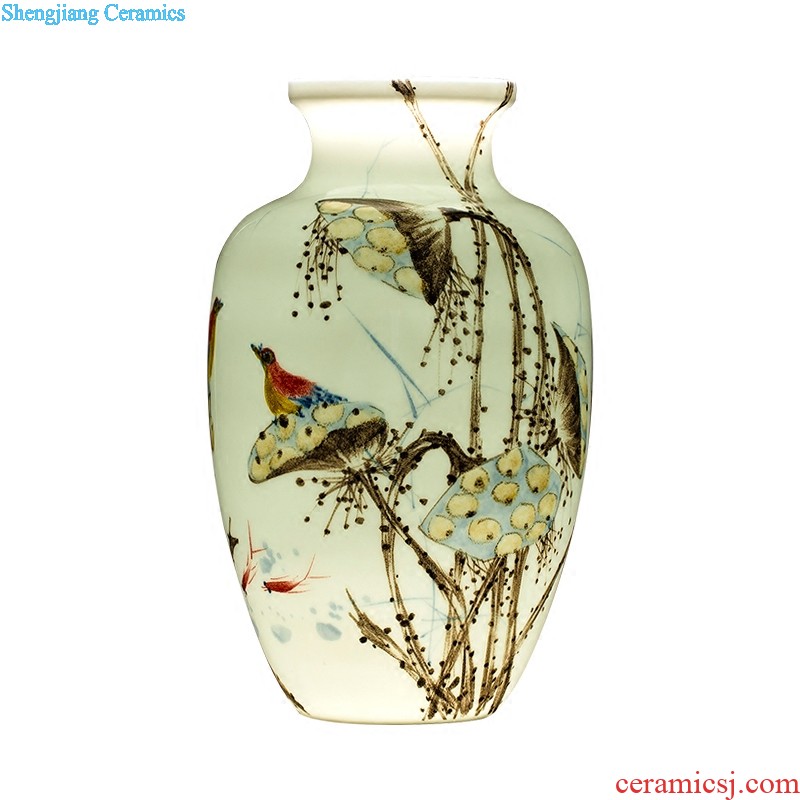 Jingdezhen ceramic vases, master of Chinese modern hand-painted thin foetus and exquisite home sitting room porch decoration furnishing articles