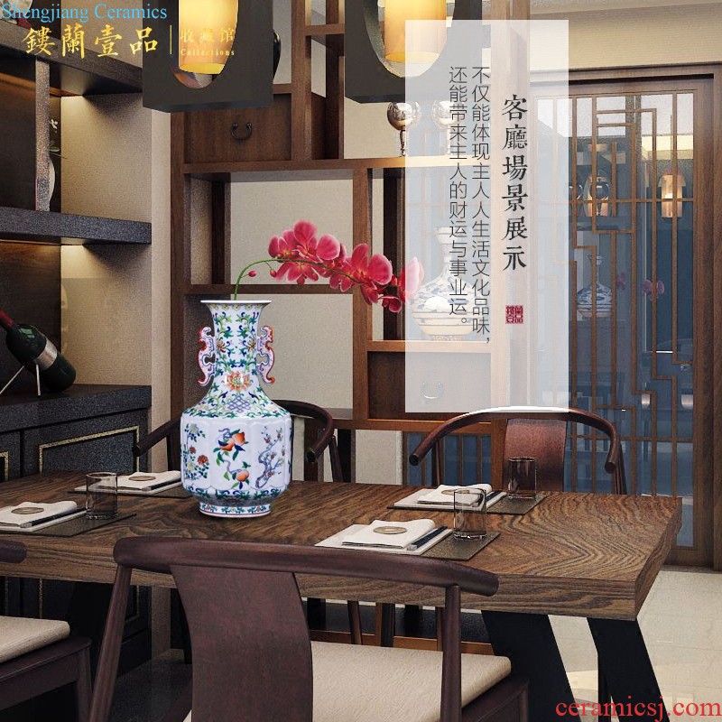 Famous master of jingdezhen ceramics hand-painted enamel vase Charactizing a fine spring Home sitting room adornment is placed