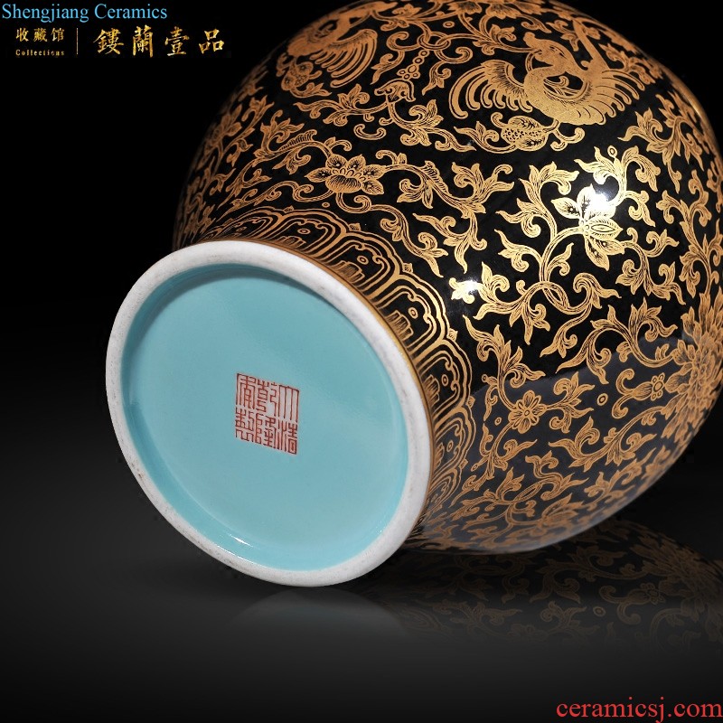 Jingdezhen porcelain imitation yongzheng emperor kiln in pastel yellow like the plum and the bamboo grain on olive bottles of sitting room adornment collection furnishing articles