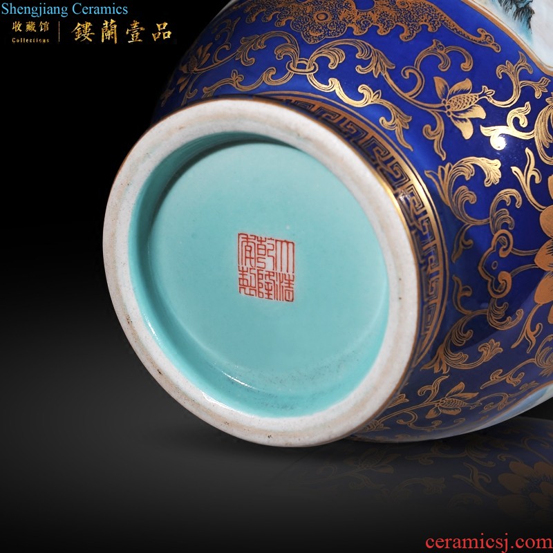 Jingdezhen imperial kiln chinaware imitation qing qianlong pastel ensemble figure anise vase sitting room adornment is placed