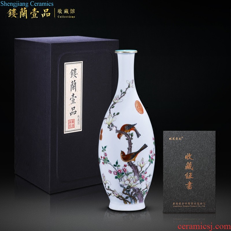 Jingdezhen ceramics antique blue-and-white bound branch lotus lion shell of large vases, Chinese style household decorations furnishing articles