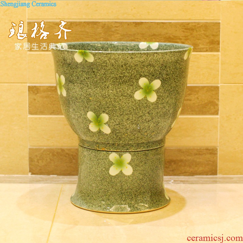 Koh larn, qi ceramic art basin mop mop pool ChiFangYuan one-piece mop pool diameter of 30 cm swirl marks