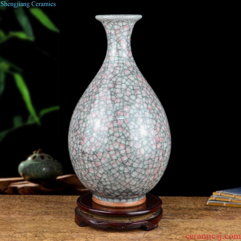 Archaize of jingdezhen ceramic kiln crack shadow blue glaze vase household adornment handicraft decoration furnishing articles sitting room