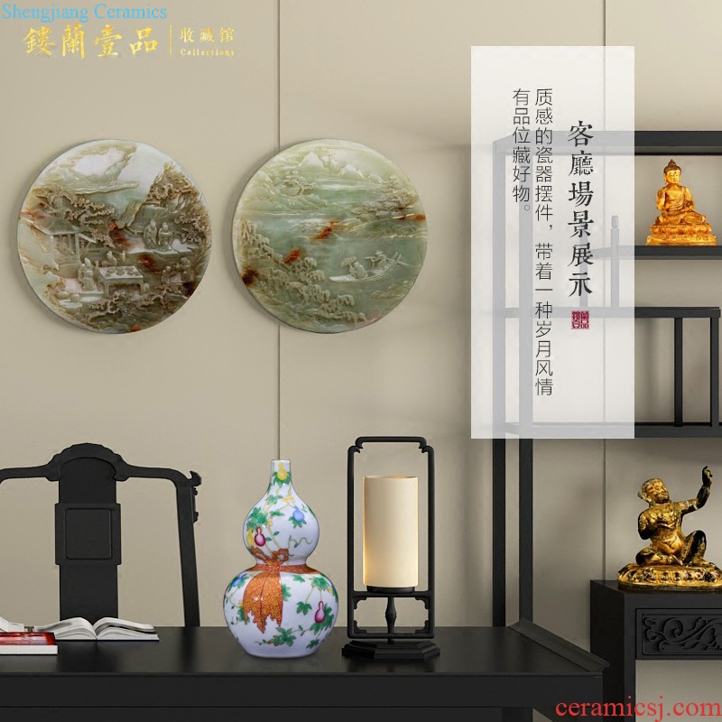 Jingdezhen ceramics imitation qing yongzheng jubilee ShouFuLu Chinese bottle vase sitting room porch home furnishing articles