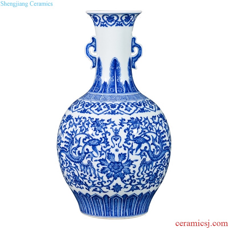 Jingdezhen ceramics antique blue-and-white bucket color of Chinese style furnishing articles of porcelain household hang dish hanging decorations of marriage