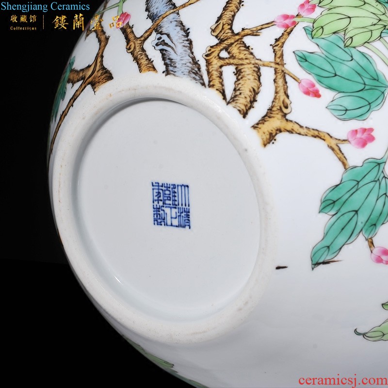 Jingdezhen imperial kiln chinaware archaize qianlong pastel icing on the cake celestial vase sitting room decorative furnishing articles