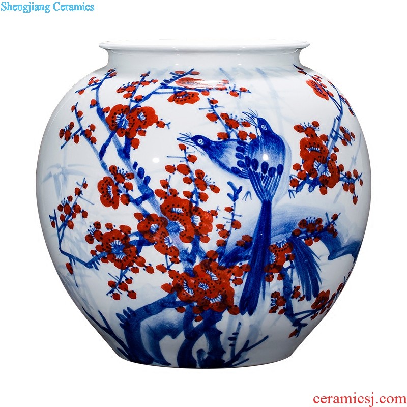 E150 jingdezhen ceramics all hand painted lotus lotus rhyme quiver of large vases, home furnishing articles adornment