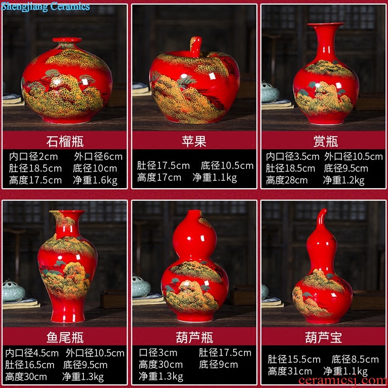 Z038 imitation of jingdezhen ceramics kiln crack glaze dragon vase flower arranging the sitting room of Chinese style household decorative furnishing articles