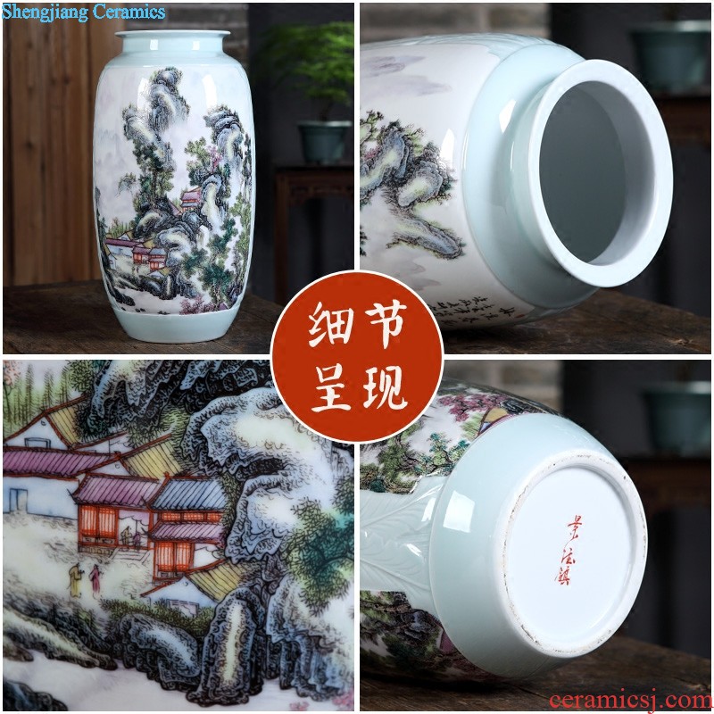 Jingdezhen ceramics Lotus flower large blue and white porcelain vases, flower adornment Process home furnishing articles sitting room