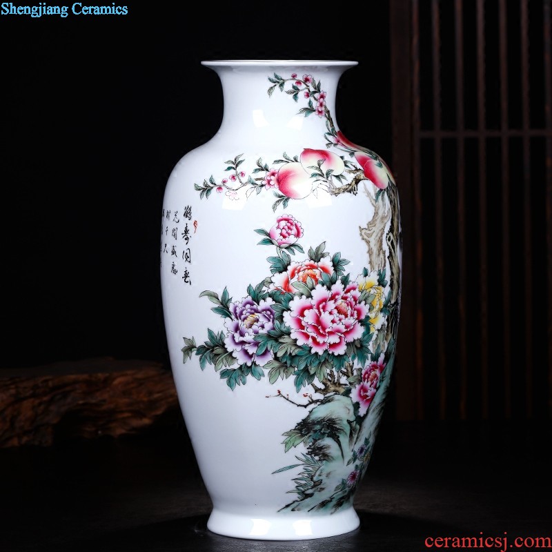 Jingdezhen ceramics furnishing articles hand-painted the icing on the cake lucky bamboo vase flower arranging desktop sitting room adornment ornament