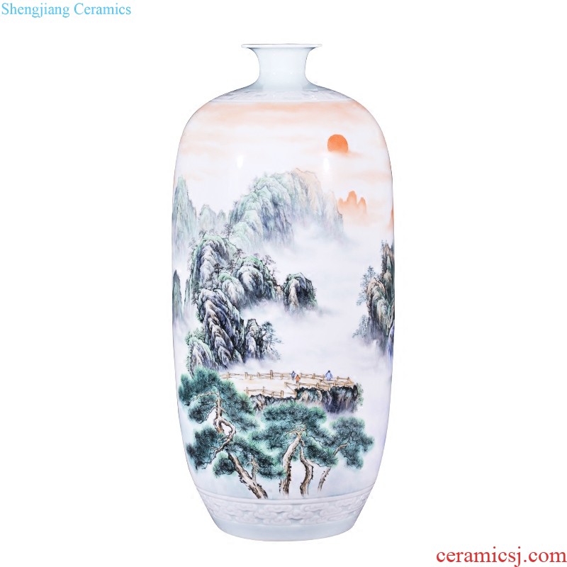 Jingdezhen ceramics qianlong scalp the four seasons all around the garlic large vases, Chinese style living room home furnishing articles