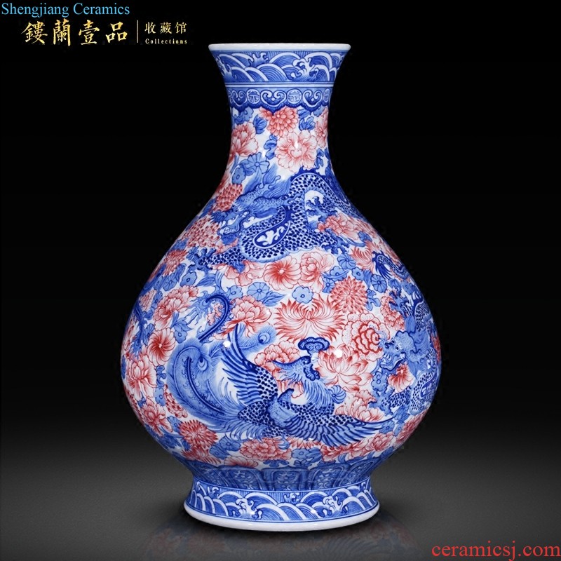 Master of jingdezhen ceramics hand-painted famille rose porcelain vase Live without Sitting room place home decoration