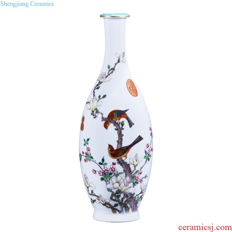 Jingdezhen ceramics antique blue-and-white bound branch lotus lion shell of large vases, Chinese style household decorations furnishing articles