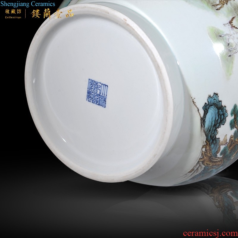 Jingdezhen ceramics imitation qing qianlong blue-and-white in longfeng pot-bellied vases, Chinese style living room home decoration furnishing articles