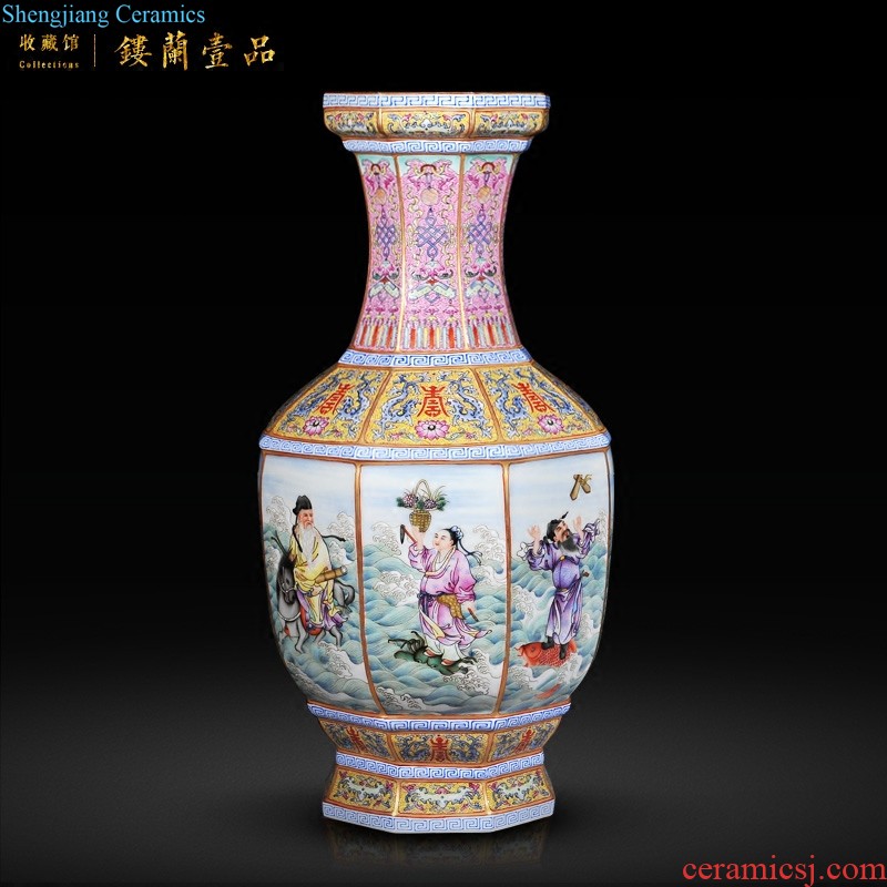 Jingdezhen imperial kiln chinaware imitation enamel reign of qing emperor guangxu the butterfly tattoo vase sitting room of Chinese style decoration collection furnishing articles