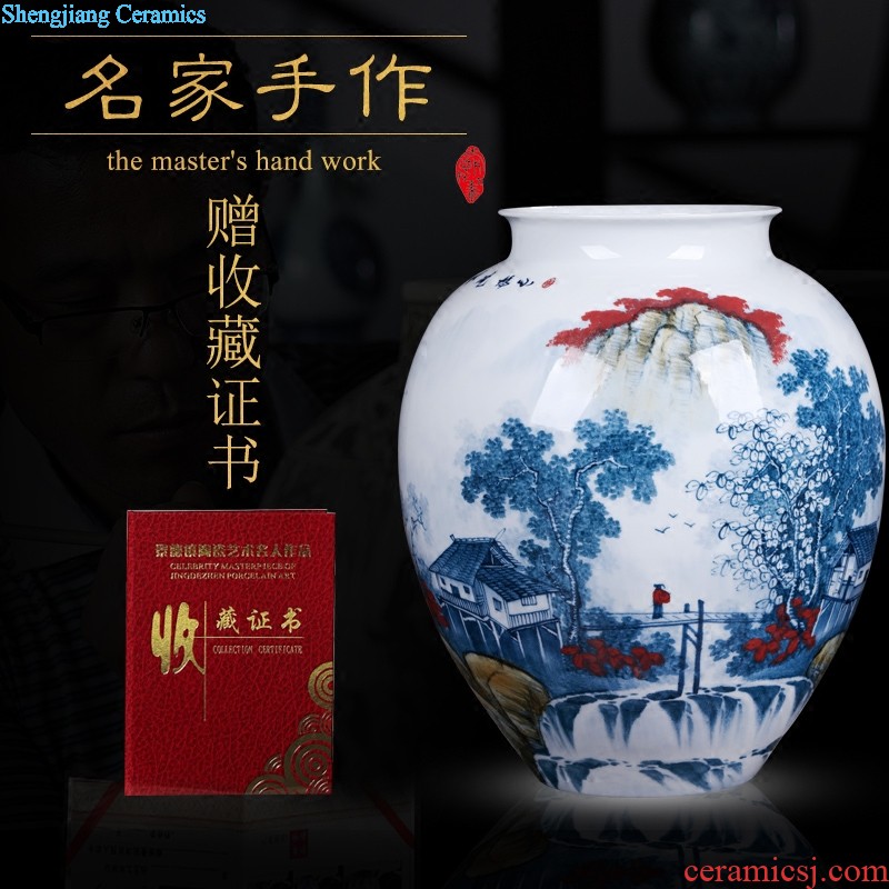 Jingdezhen ceramics furnishing articles Hand draw the lad vases, flower arrangement craft of Chinese style household act the role ofing is tasted sitting room decoration