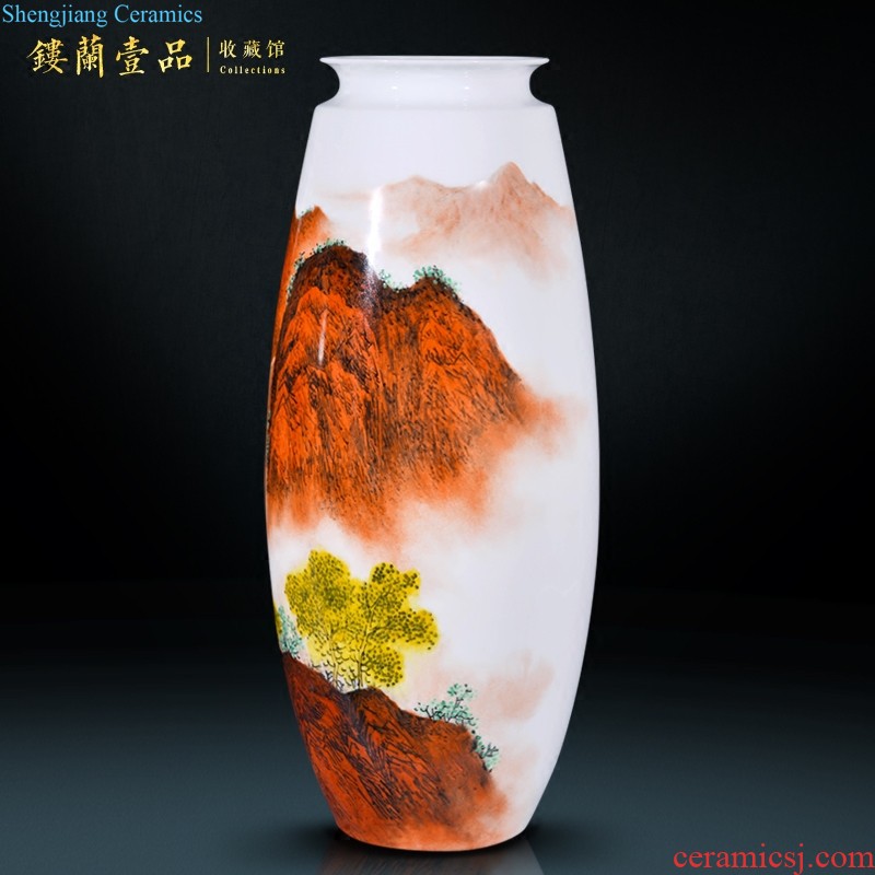 Jingdezhen ceramics imitation qing qianlong blue-and-white YunLongWen plum bottle vases, Chinese style living room home decoration furnishing articles