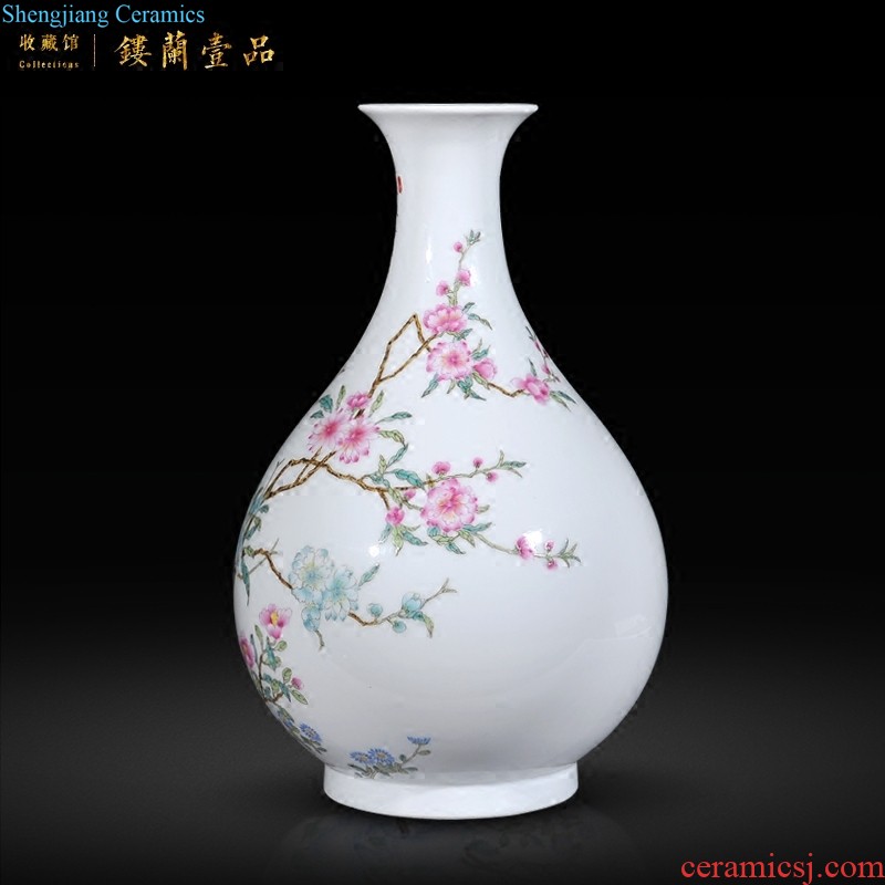 Jingdezhen imperial kiln chinaware imitation qing qianlong, white-floored wear red dragon pattern fishtail vase sitting room adornment is placed