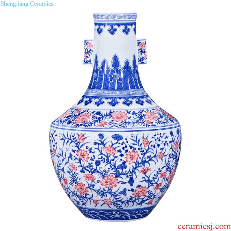 Jingdezhen blue and white youligong longfeng ceramics imitation qing qianlong vase sitting room of new Chinese style household adornment furnishing articles