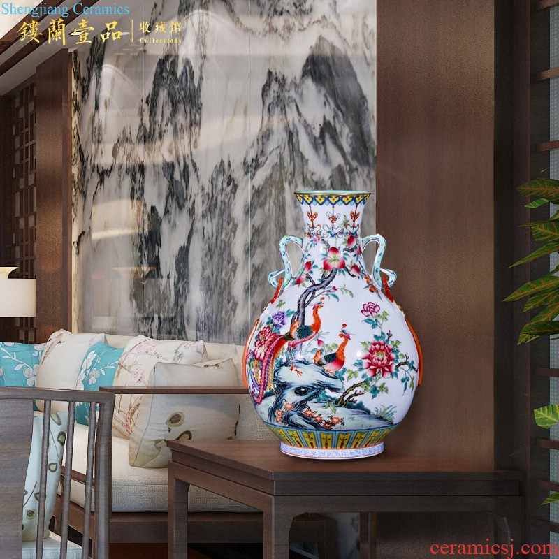 Jingdezhen ceramics hand-painted pastel flower arrangement of large vases, collection of Chinese TV ark sitting room adornment furnishing articles