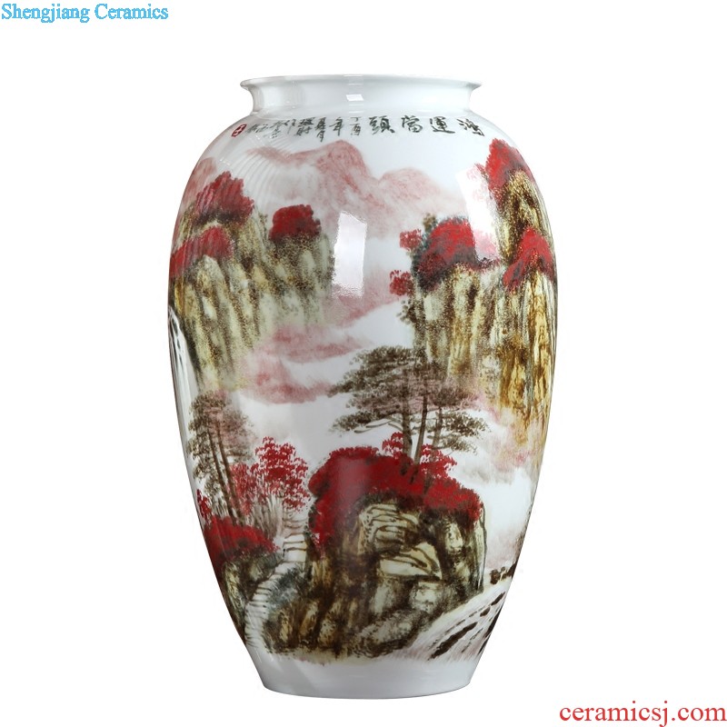 Jingdezhen ceramic sitting room big vases, flower arranging new Chinese style household adornment housewarming landing place hotel opening