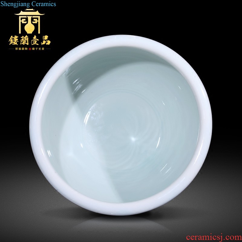 Jingdezhen ceramics imitation qing qianlong yellow scramble for colour live big flower vase sitting room home furnishing articles