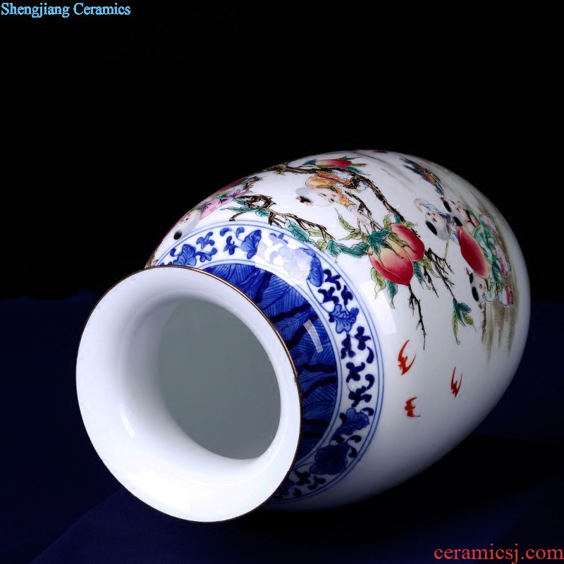 Jingdezhen ceramics hand-painted scenery mei bottle vases, flower arranging Chinese style household crafts living room TV cabinet furnishing articles