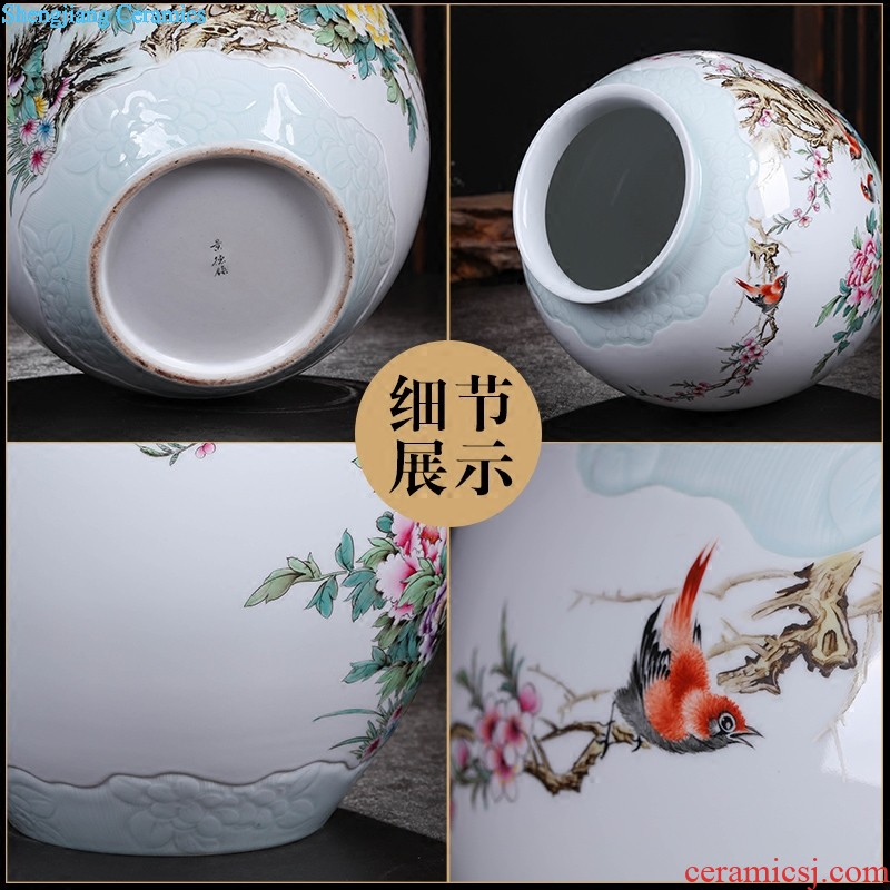 Jingdezhen ceramic furnishing articles Hand painted blue and white porcelain vase thin foetus prosperous new Chinese style living room porch act the role ofing is tasted