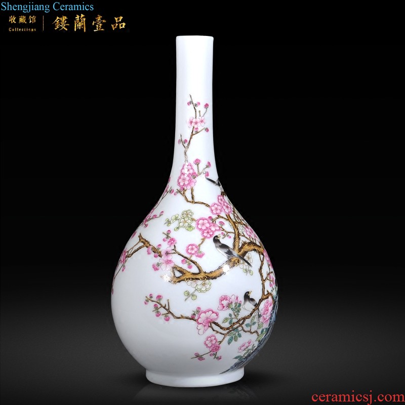 Jingdezhen imperial kiln chinaware imitation qing qianlong pastel nine xi plum home furnishing articles collection of gall bladder sitting room adornment