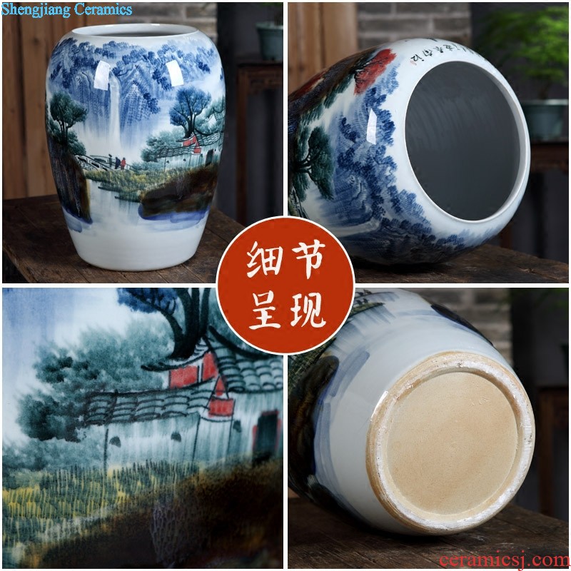 Jingdezhen ceramics furnishing articles Hand painted porcelain vases, flower arranging youligong freehand brushwork in traditional Chinese painting of flowers and birds New Chinese style arts and crafts