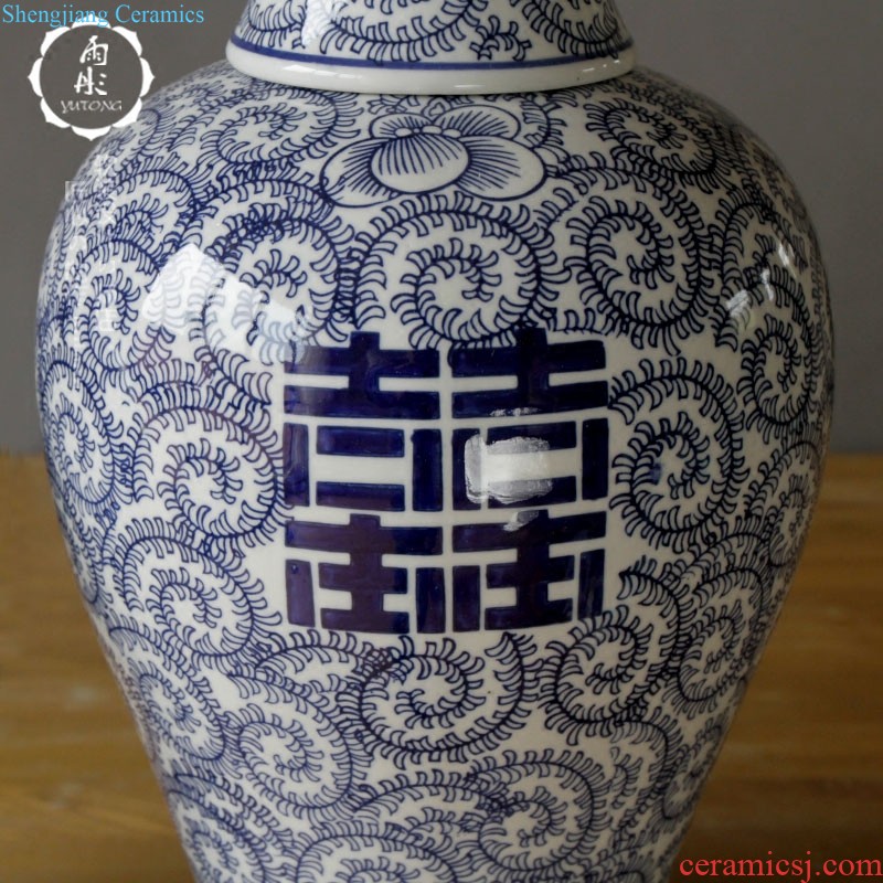 Rain tong home |/blue and white porcelain is the plum flower drum marriage room multi-functional furnishing articles furnishing articles ornaments of jingdezhen ceramics