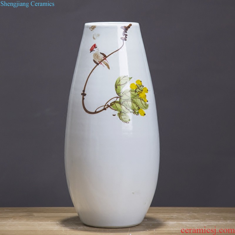 Jingdezhen ceramics vase furnishing articles sitting room creative new rich ancient frame dried flowers flower arrangement of Chinese style household ornaments